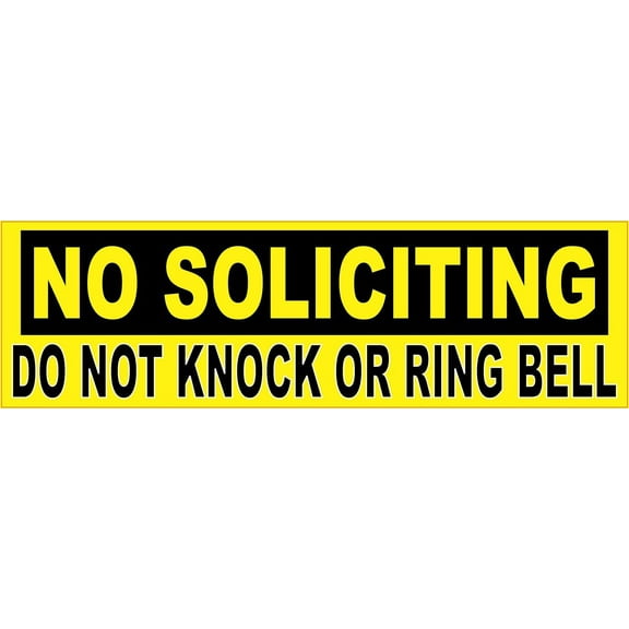 10in x 3in Do Not Knock Or Ring Bell No Soliciting Sticker