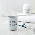 thumbnail image 6 of ZCSKFIN White Ceramic Tumbler Cup for Bathroom, Toothpaste Toothbrush Holders, Bathroom Good Morning Couples Cup for Home and Travel, 6 of 8