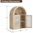 thumbnail image 2 of Arched Bathroom Cabinet, Wall Mounted Bathroom Cabinet with Tempered Glass Doors and Adjustable Shelf, for Kitchen, Living Room, Laundry Room, Restroom, Oak, 2 of 18