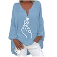 thumbnail image 2 of sckarle Cotton Linen Blouses Deals Women's Oversized Linen Shirts Blouses Tops Long Sleeve High Low Button Shirts, 2 of 5