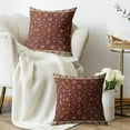thumbnail image 3 of Burgundy Floral Block Print Pillow Covers 16x16 Set of 2 Vintage Persian Tabriz Rug Design Carpet Pattern Decorative Throw Pillow Cases Outdoor Farmhouse Modern Boho Decoration for Sofa Couch Bed, 3 of 6