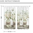 thumbnail image 3 of Spring Floral Kitchen Curtains 27.5Wx39H Inch Rod Pocket Rustic Green White Flower Quote Plant Butterfly Bedroom Window Drapes Farmhouse Printed Living Room Window Treatment Fabric 2 Panels, 3 of 4