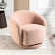Uspridefurniture Modern Velvet Tufted Barrel Accent Chair with 360° Rotation, Pink