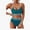Color 02, variant on Women's High Waisted Bikini Ribbed Two Piece Swimsuit High Cut Color Block Adjustable Straps Bathing Suit