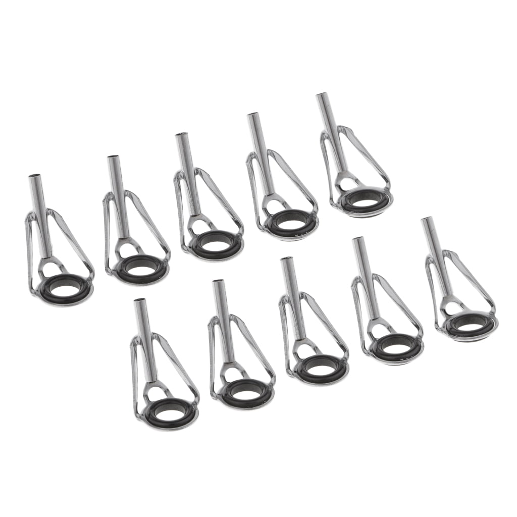 10pcs Stainless Fishing Rod Guide Tip Top Fish Pole Eye r