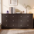 thumbnail image 6 of Homall 6 Drawer Double Dresser, Modern Chest of Drawers, Wood Storage Cabinet for Bedroom & Living Room, Brown, 6 of 7