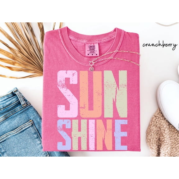 Sunshine Women Tee, Beach Life Gift for Her, Summer Trendy Shirt, Distressed Beach Mom Gifts, Lake Pool River Birthday Gifts