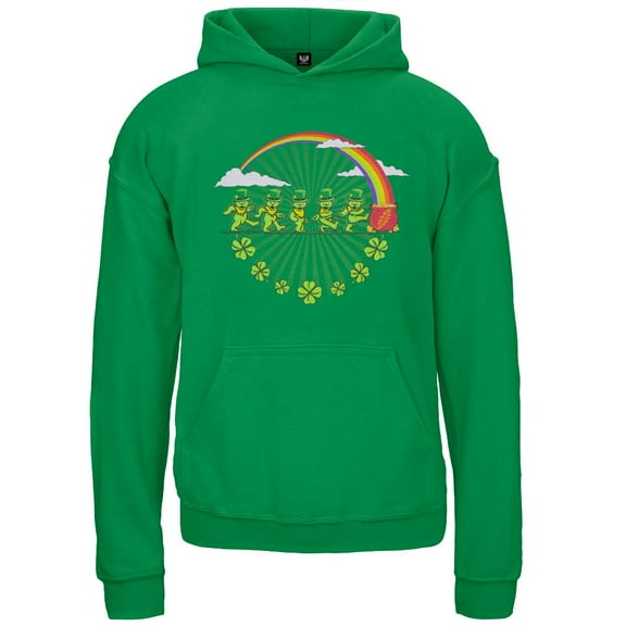 Grateful Dead - Leprechaun Bears Kelly Green Youth Hoodie - Youth Small