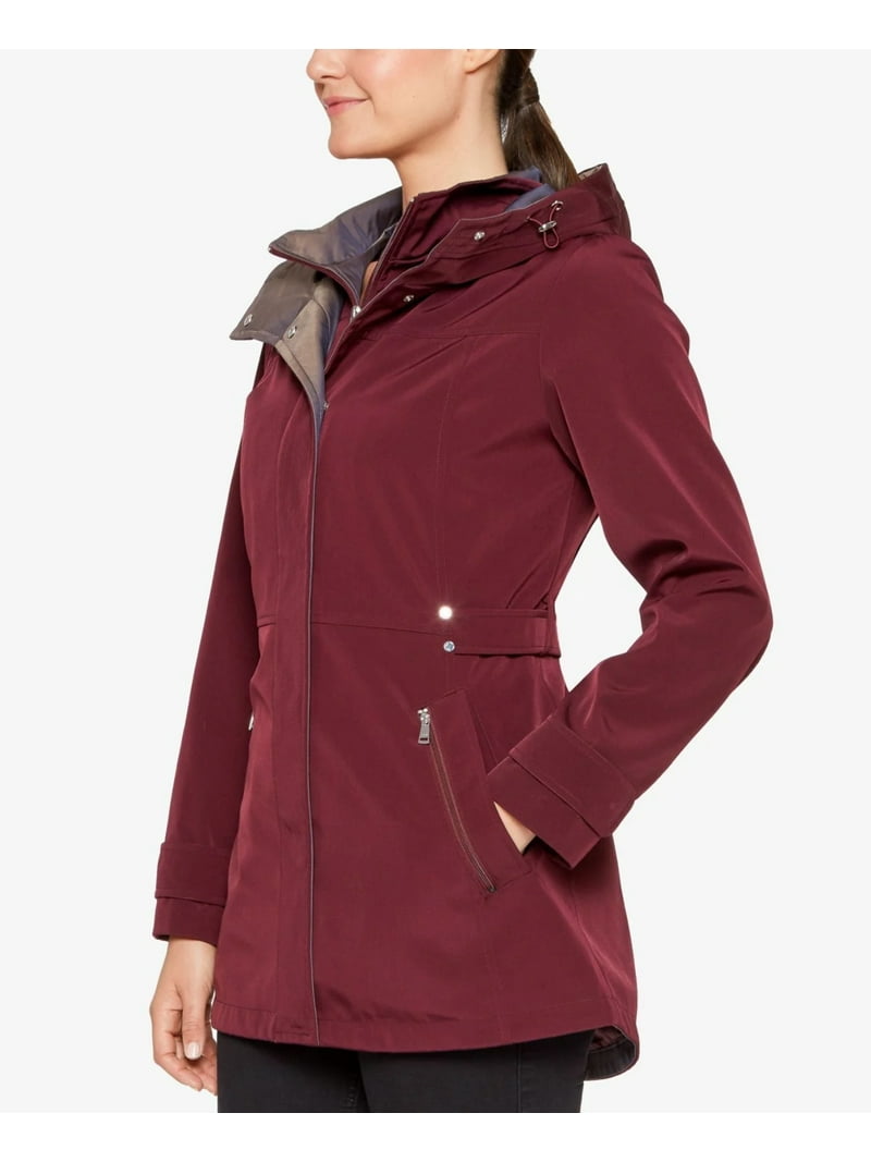 コート HOODED RAINCOAT Jones New York Womens Colorblocked Hooded A-Line Raincoat