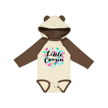 

Inktastic Little Cousin Hearts Gift Baby Boy or Baby Girl Long Sleeve Bodysuit