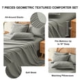 thumbnail image 5 of Flymme Gray Comforter Set King Size,7 Pieces Bed in a Bag King Geometric Textured Shabby Chic Complete Bedding Sets with Sheets, Pillowcases & Shams, 5 of 8