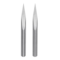 Uxcell 1/8" Shank 0.1mm Tip 20 Degree Carbide Engraving CNC Router Bits with Plastic Box 2 Pack