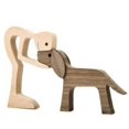 thumbnail image 1 of Sculptures En Bois, Ornement De Chiot Familial, Or, 1 of 1