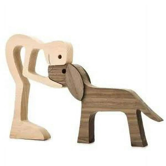 Sculptures En Bois, Ornement De Chiot Familial, Or