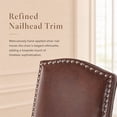 thumbnail image 3 of Dining Chairs Reddish Brown Modern Upholstered Faux Leather Dining Chairs with Nailhead Trim, Set of 4, 3 of 8