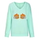 thumbnail image 4 of Sudadera clásica de manga larga con cuello en V y estampado de Halloween para mujer Pompotops FGAJ15160, 4 of 8