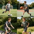 thumbnail image 3 of LIBRCLO Boys Shorts with Zipper Pockets Elastic Waist Drawstring Shorts Lightweight Breathable Dry Quickly Athletic Outdoor Kids Short Size 9-10 Years Black, 3 of 7
