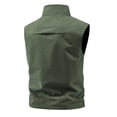 thumbnail image 4 of USNSM (M-5XL) Men's Big and Tall Lightweight Vest Stand Collar Sleeveless Outdoor Work Jacket for Travel Hiking Running Green L, 4 of 4