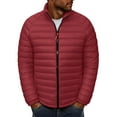 thumbnail image 3 of UVEASISHA Men's Lightweight Packable Down Jacket Insulated Winter Puffer Jackets Water-Resistant Zipper Puffy Coat Fashion Stand Collar Quilted Coats Red XXL, 3 of 7