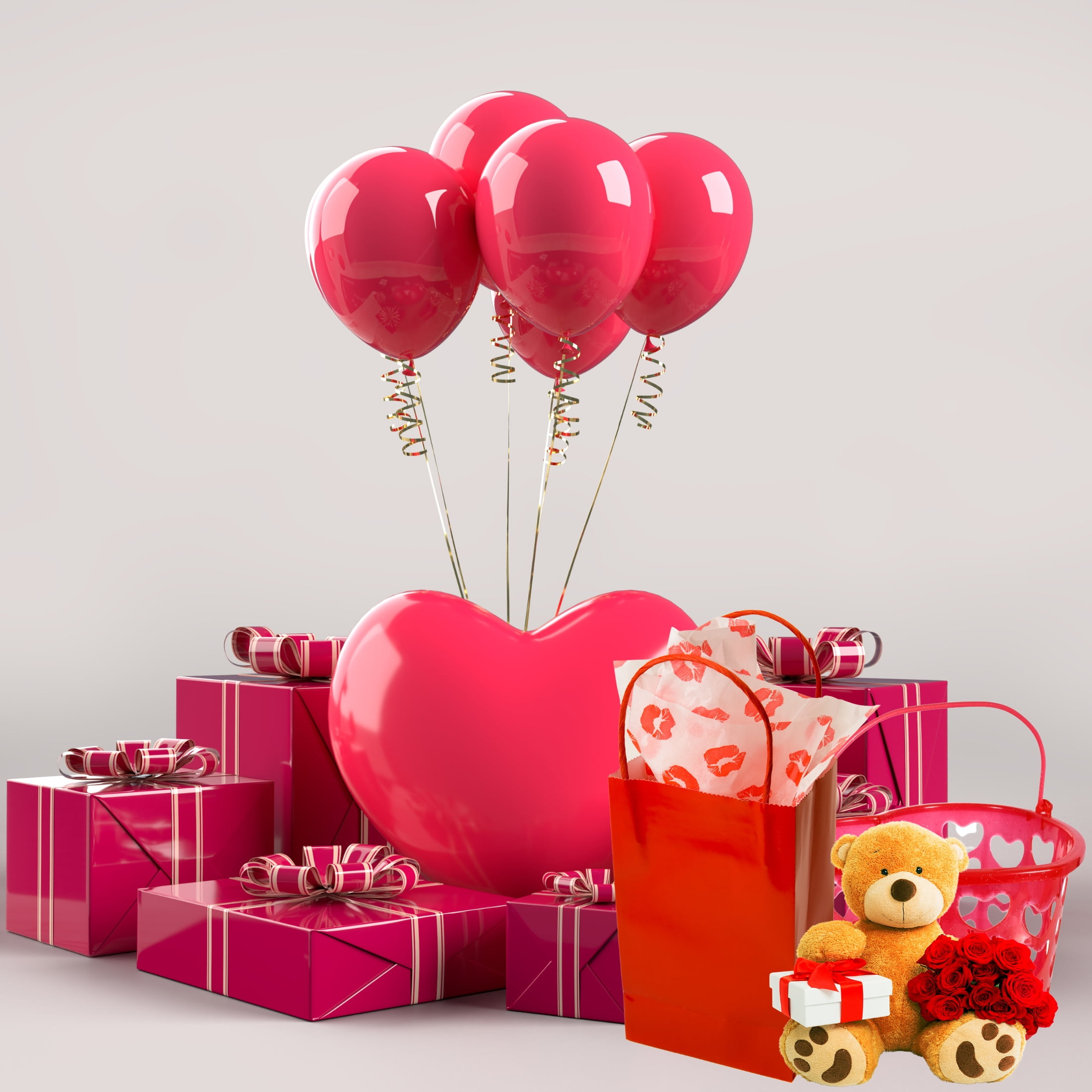 Valentine's Heart Shaped and Slotted Baskets with Handles, 6.875x8.25x5.375in Love Easter Red Basket Plastic Bin Party Treats Supplies Container Home Kitchen Bathroom School Organizer Gift Set of 2