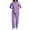 Purple, variant on Nursing Scrubs for Women Lightweight Medical Uniform V Neck Short Sleeve Scrub Tops and Pants 2 Piece Sets with Pockets Navy XXL