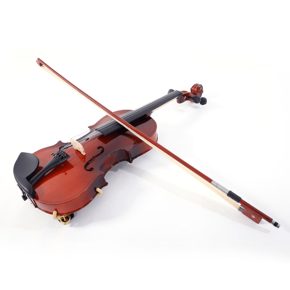 Tcbosik 1/8 Acoustic Violin Starter Kit with Bow, Rosin, Strings Set & Shoulder Rest, Fiddle Beginner Set, Natural