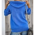 thumbnail image 3 of Sudadera con capucha informal de manga larga con cremallera para mujer, sudaderas con capucha, chaqueta con capucha de color sólido con bolsillos, color azul XL, 3 of 6