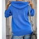 thumbnail image 3 of Sudadera con capucha informal de manga larga con cremallera para mujer, sudaderas con capucha, chaqueta con capucha de color sólido con bolsillos, color azul S, 3 of 6