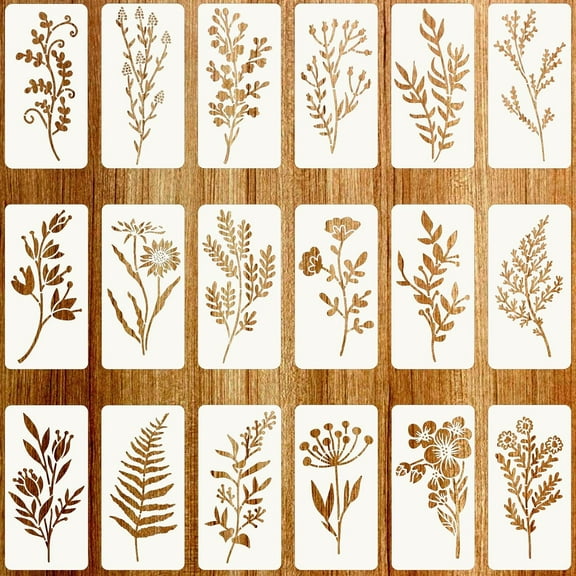 ‎TACYKIBD Stencils for Painting on Wood, Reusable Flower Stencils Painting Crafts Templates Drawing Stencil for Painting on Wood, Wall, Furniture(18)