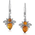 thumbnail image 1 of Amber Bumblebee Earrings In Sterling Silver, 1 of 5