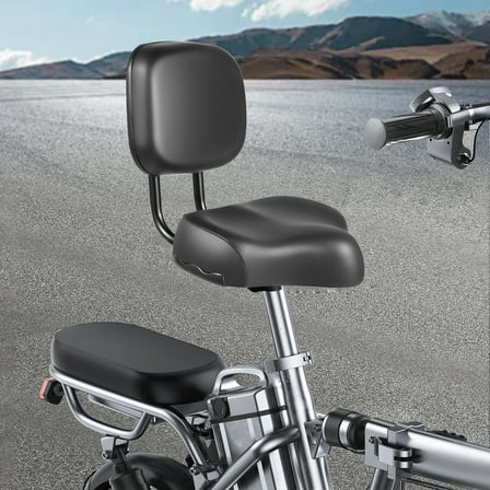 Comfortable Tricycle Bike Bicycle Saddle Seat Pad With Back Rest Wide Cushion Ergonomic Design for Men and Women ,Adjustable Height Leather Saddle Pad for Tricycle, and Big Bikes