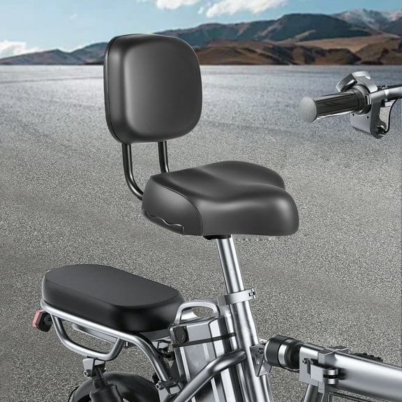 Comfortable Tricycle Bike Bicycle Saddle Seat Pad With Back Rest Wide Cushion Ergonomic Design for Men and Women ,Adjustable Height Leather Saddle Pad for Tricycle, and Big Bikes