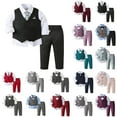 thumbnail image 4 of Xiuong Boys' 4-Piece Formal Suit Set Dress Shirt Vest Pants and Tie Wedding Birthday Party Suit (K,6-12 Months), 4 of 4