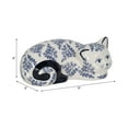 thumbnail image 4 of Ceramic Chinoiserie Cat Sculpture for Home Decor - Chic Ornaments for Bathroom, Office, and Living Room Display Styling - Sculptural Figurine for Shelf or Coffee Table Decor - 4", Blue & White, 4 of 13