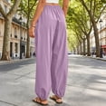 thumbnail image 5 of Yifymode Womens Balloon Pants Trendy Casual Elastic Waist Wide Leg Harem Pants Baggy Pleated Lantern Trousers, 5 of 7