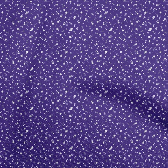 oneOone Georgette Viscose Indigo Blue Fabric Floral Sewing Material Print Fabric By The Yard 42 Inch Wide