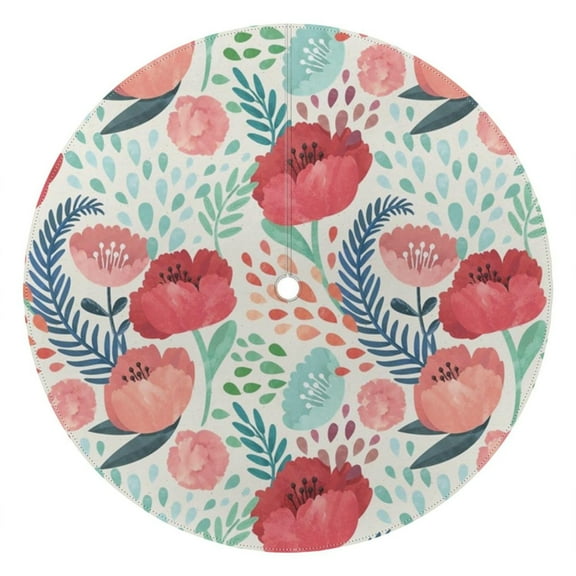 Outdoor Floral Rose Tablecloth with Umbrella Hole and Zipper,Round Waterproof Wrinkle Free Table Cloth Decorative Fabric Washable Table Cover for Patio, Party, Picnic 60 X 60 Inch