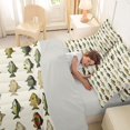 thumbnail image 4 of Castle Fairy Flat Freshwater Fish 7-Piece Twin Bedding,Repeating Bass Species Tile Bedding Comforter Set,Cream Olive,Grey Reversible, 4 of 7