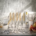 thumbnail image 3 of 34PCS Silicone Cooking Utensils Set with Holder, Heat Resistant Black Wooden Handles for Nonstick Cookware Kitchen Gadgets Tools, 3 of 7
