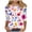 Multicolor, variant on Qiopertar Women's Loose Casual Round Neck 3/4 Sleeve Patchwork T-Shirt Dress Elegant Short Sleeved Top for Party Vacation Travel Relaxed Comfy A-Line, XXL