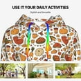 thumbnail image 4 of Picia Thanksgiving Food Pattern Casual Women's Hoodie, Hooded Sweatshirt with Kangaroo Pocket, Comfortable Pullover with Eye-catching Drawstrings-Small, 4 of 7