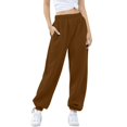 thumbnail image 4 of Women's fleece-lined front and back pocket sweatpants, sweatpants and casual pants, 4 of 8