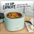 thumbnail image 3 of Nostalgia 20 oz Portable Heated Lunch Box with Stainless Steel Lunch Container, Green, 3 of 9