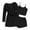 Black, variant on Tnhcen 3 Piece Waffle Shorts Cardigan with Pockets Womens Knit Lounge Set Soft Pajama Sets Tank Top