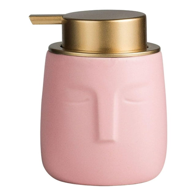 GUOOL 350ml Ceramic Liquid Soap Dispenser Hand Pump Pink