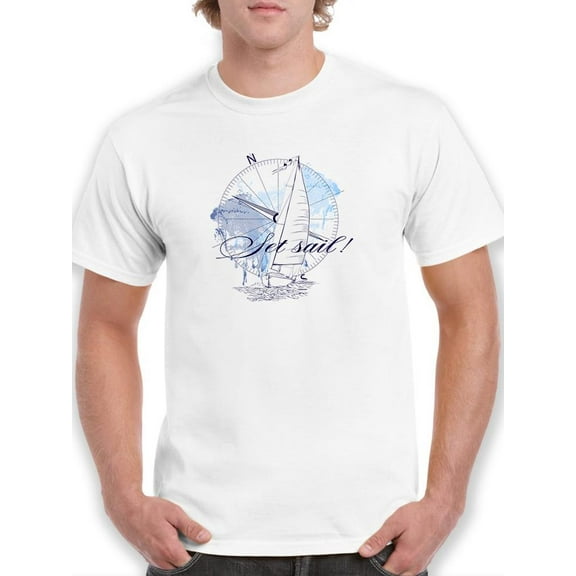 Set Sail Boat T-Shirt Men -Image by Shutterstock, Male Medium