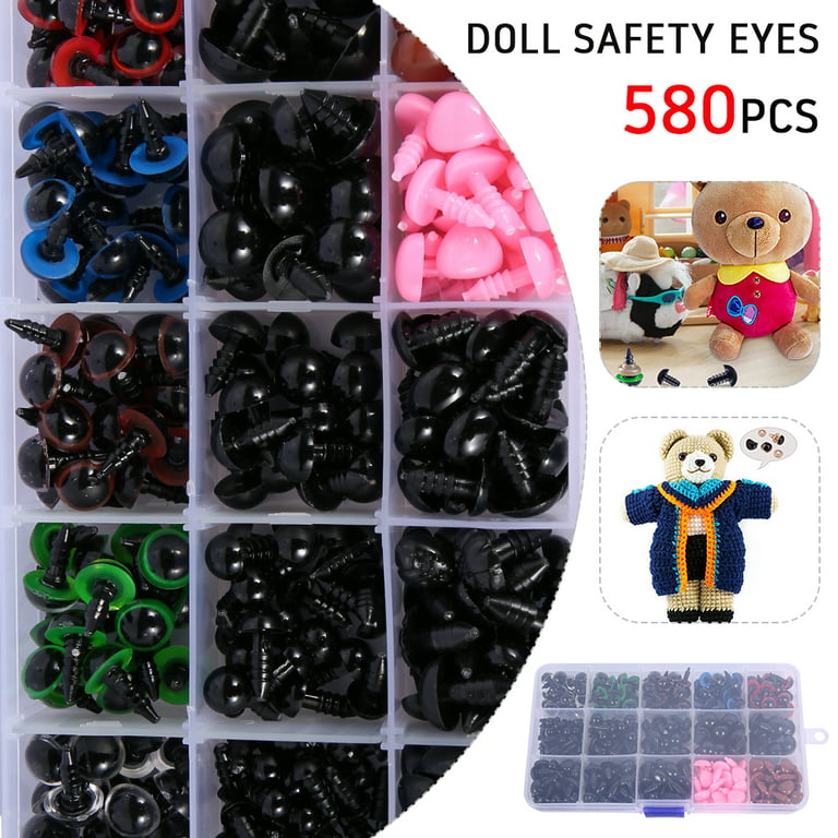 Thren 580Pcs Plastic Safety Eyes Noses with Washers for Diy Bear Toys  Animal Dolls Making Craft Doll Eyes and Kit Tool Crochet Toy and Stuffed  Animals 