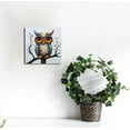 thumbnail image 2 of ONETECH Owl with Glasses Funny Animal Picture Canvas Wall Art Hand Painted Decor Oil Painting Stretched Framed Artwork for Home Bedroom Living Room Decoration 12\x12\, 2 of 4