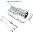 thumbnail image 2 of (2-Pack) 1" Threaded Tips Replacement for Extension Poles Repairing, Push Broom Handle Threaded End, 2 of 7