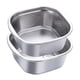 thumbnail image 5 of Juego de colador y bol de acero inoxidable, bol para mezclar, escurridor, lavabo cuadrado para lavar arroz 4600 ml, 5 of 9